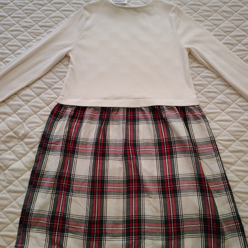 The Children's Place Girls' Long Sleeve Plaid Ribbed Fit and Flare Dress.Size 16 - Picture 9 of 13